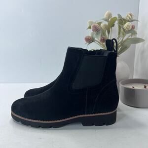 Vionic Brighton Suede Chelsea Boots Black Water Repellent Women 8 Tried On